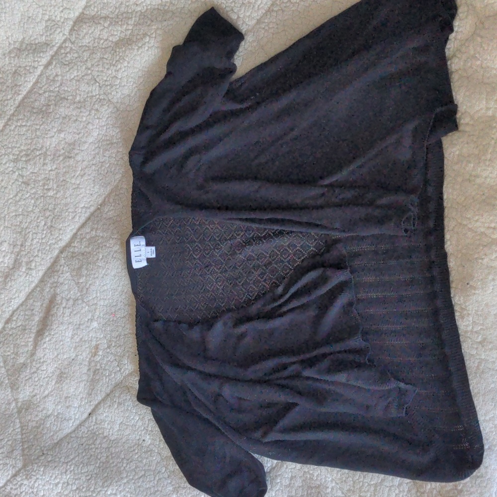 Women's black open front cardigan style Elle large